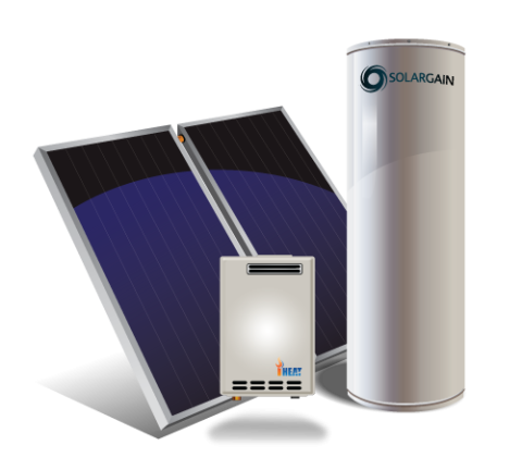 Solargain Ground Mount 315L Twin Panel with Gas Booster Solargain Ground Mount 315L Twin Panel with Gas Booster