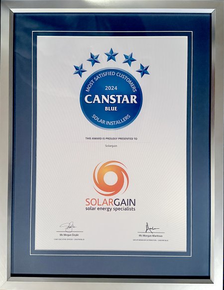 Solargain Wins Canstar Award